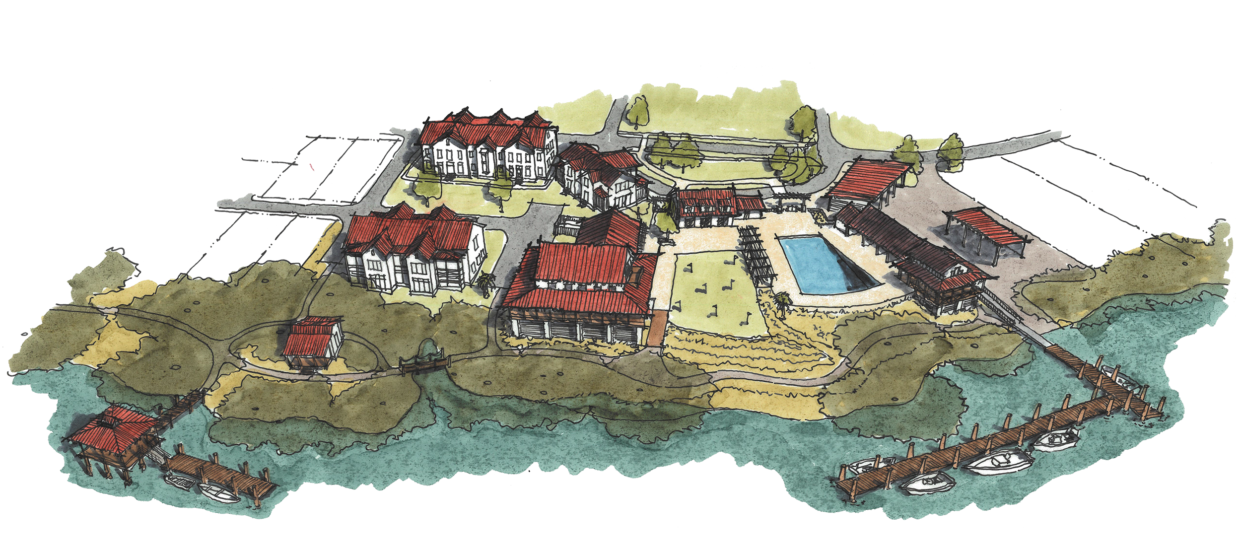 2025 03 10 KANE ISLAND Amenity Village Aerial Sketch