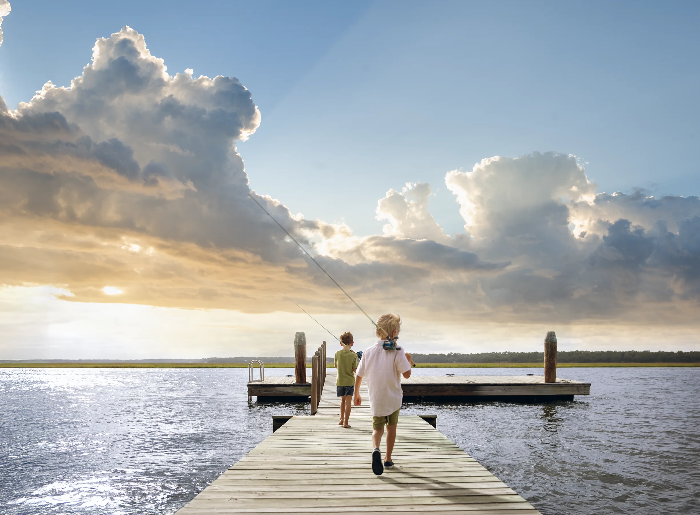 Kane island boys dock fishing
